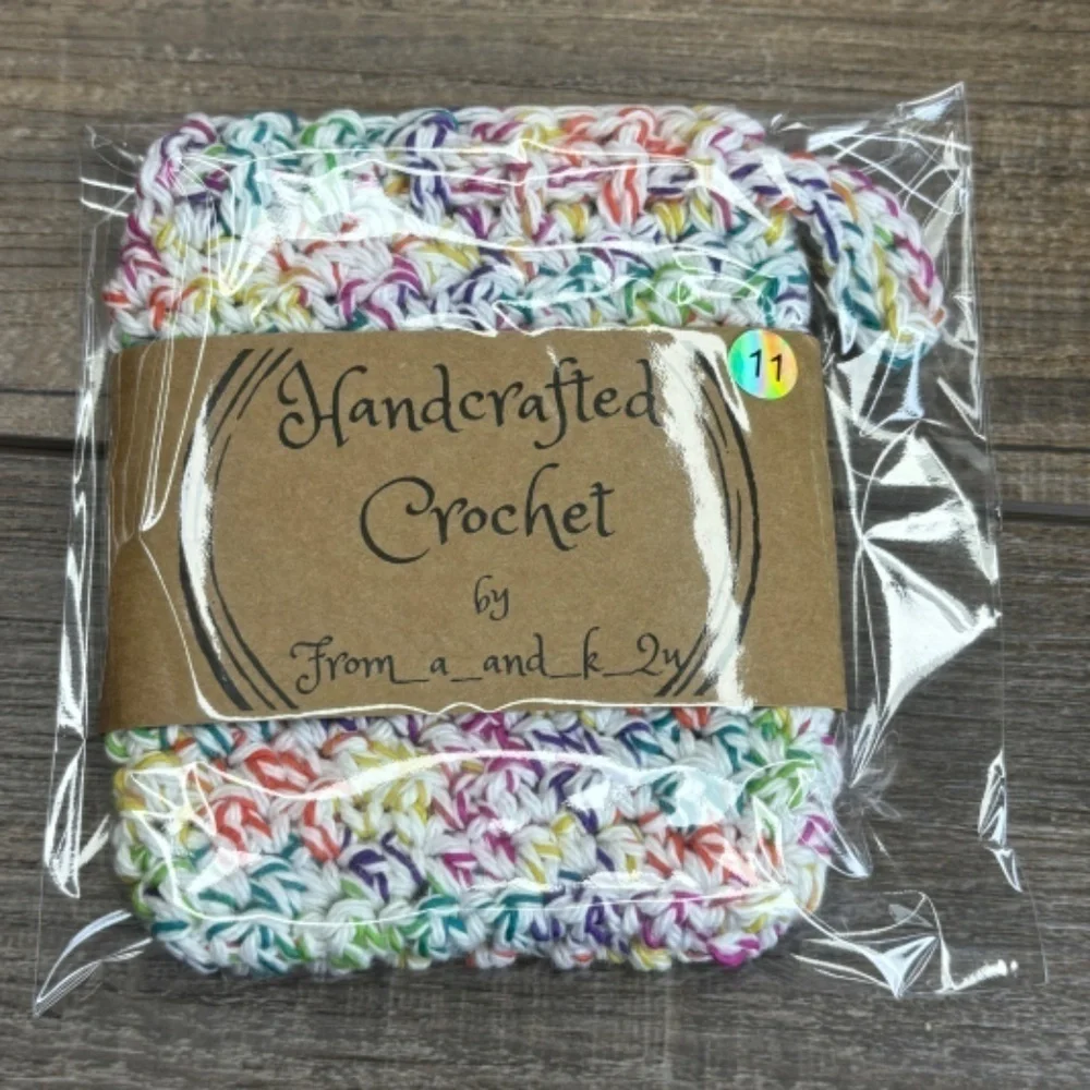 Crochet Bar Soap Saver Cotton Handcrafted Exfoliating Drawstring‎ Pouch Bag